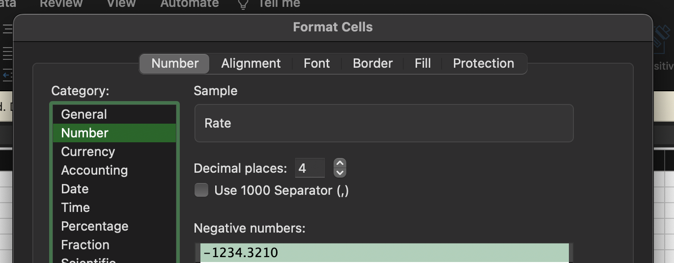 Interest Rate Formatting